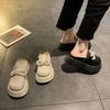 Fashion Round Toe Woman Mules Slippers Elegant and Fashionable Sandals Summer 2025 Slides Designer Luxury Small Size Pvc Shoes for Women