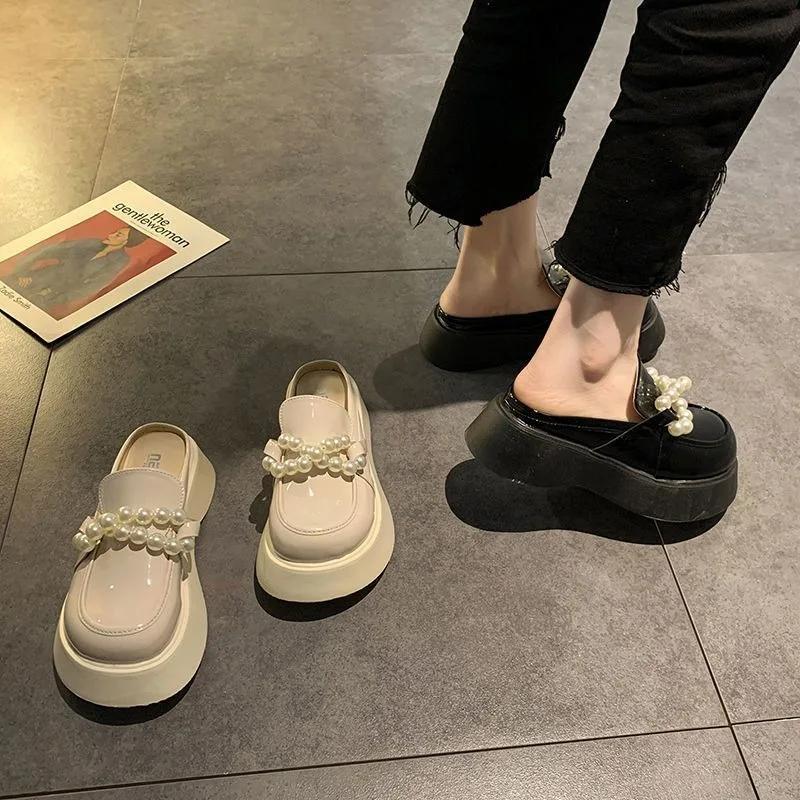 Fashion Round Toe Woman Mules Slippers Elegant and Fashionable Sandals Summer 2025 Slides Designer Luxury Small Size Pvc Shoes for Women