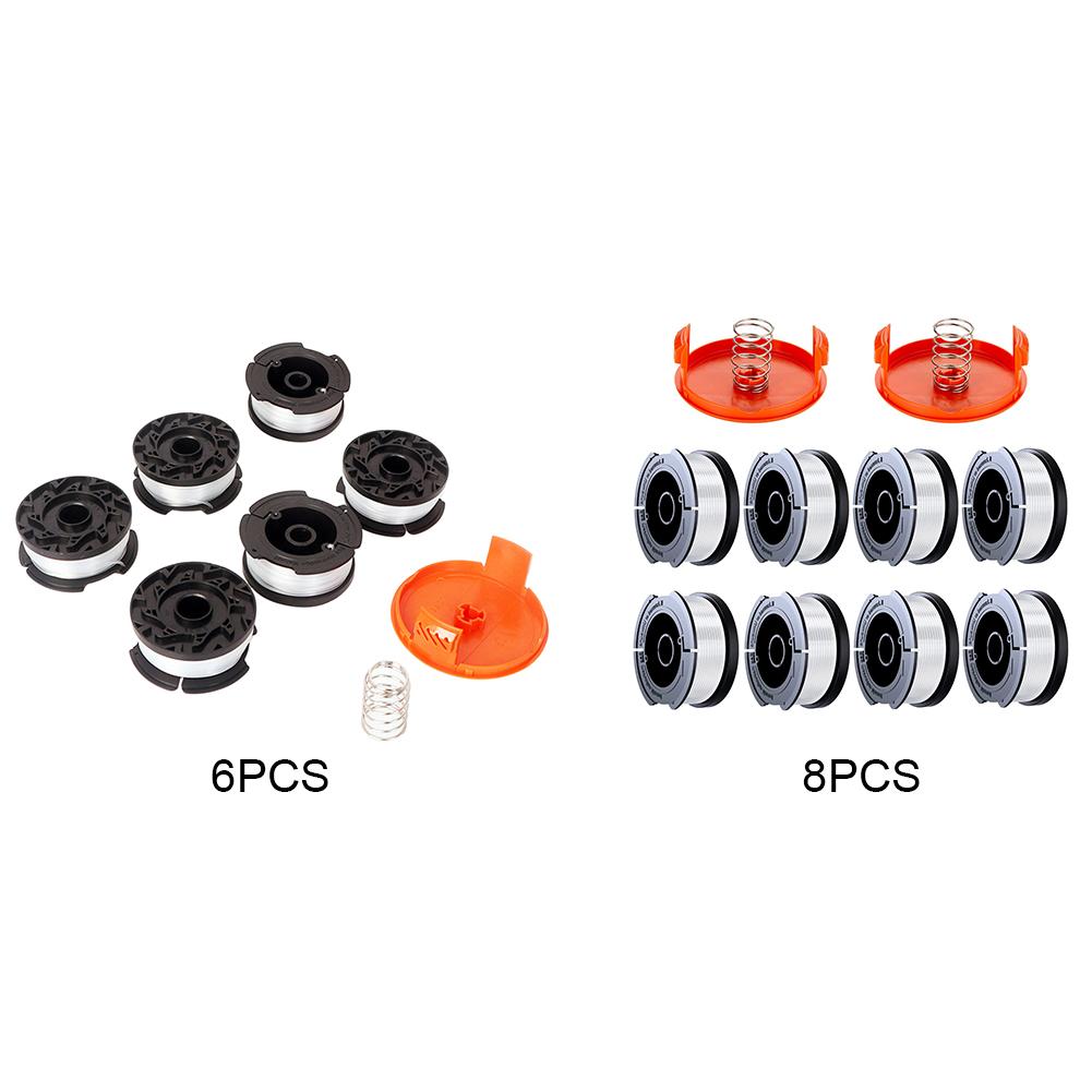 6/8pcs Replacement Spool Scap Cover 9.14m Length Grass String Trimmer Spools AF-100-3ZP for Black/Decker Grass Trimmer Accessory