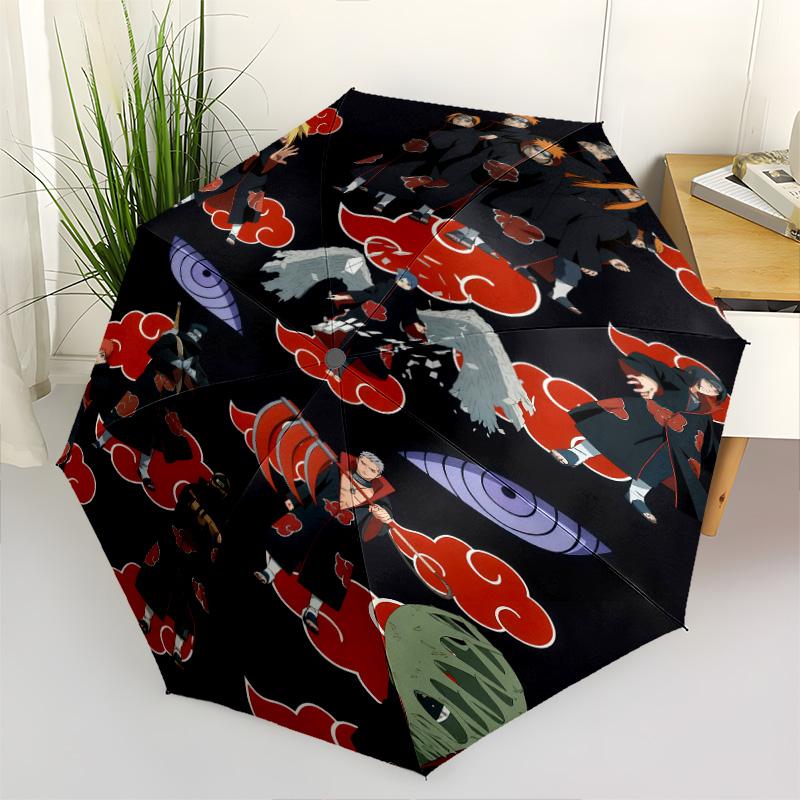1 PC Automatic Folding Umbrella - Naruto Pattern Portable Foldable Design With 8 Ribs Christmas Birthday Gifts