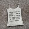 Y2K Tops Vintage Punk Letter Print Casual Cute Tops Gothic Streetwear Women Sleeveless Sling Crop Tops 2000s Emo Girls