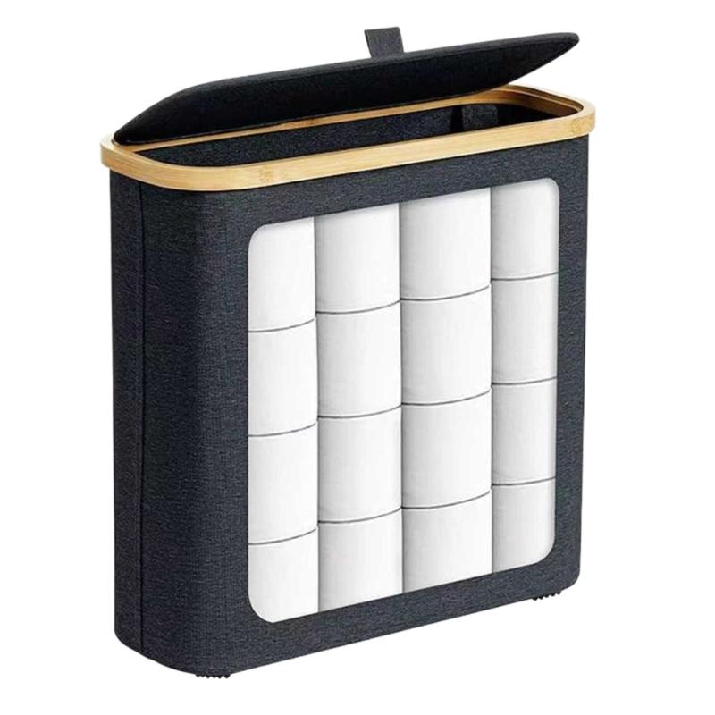 Oxford Cloth Toilet Paper Dispenser Box For Small Spaces Space Saving Bathroom Tissue Holder With Lid