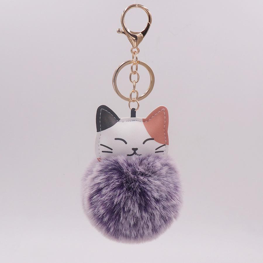 Adorable Kitten Plush Keychain - Cute Cat Figurine for Backpack or Suitcase