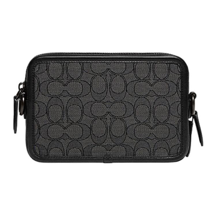 COACH Charter Fabric With Cow Leather Crossbody Bag, Shoulder Bag Small Men's Black CC069-MI5