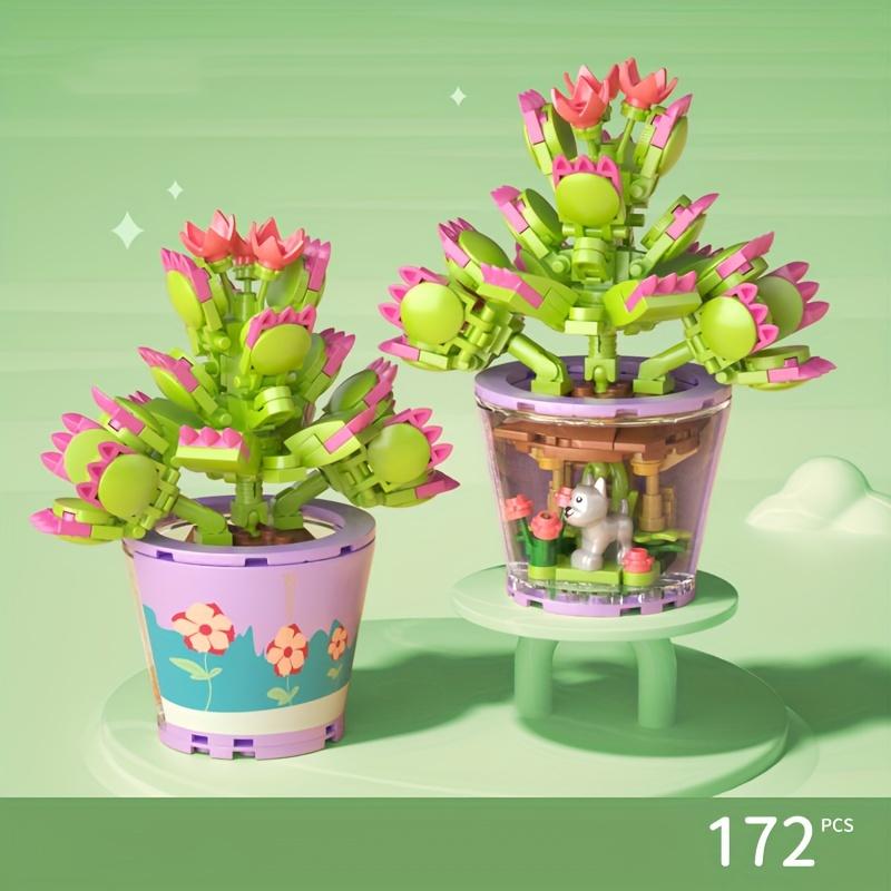 

Building Blocks Assembling Toys Puzzle Early Education Flowers Plant Potted Building Blocks Cute Flower Gift for Boy Girl Kid S