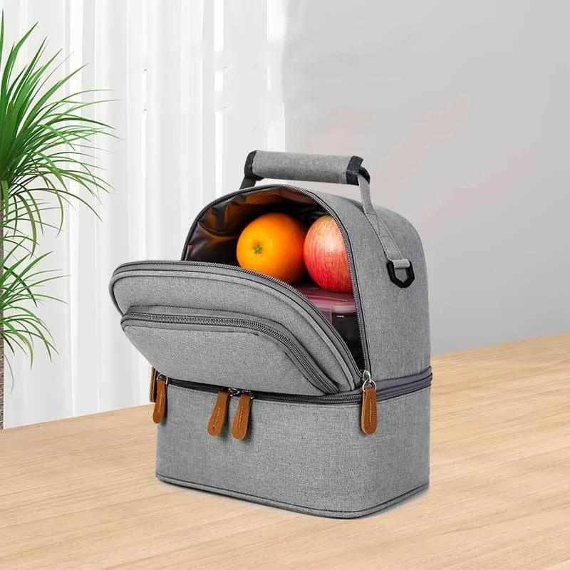 Large Capacity Portable Lunch Bag Hot Picnic School Food Lunch Bag Insulation Material, Fresh Cooler, Handbag With Lunch Bag