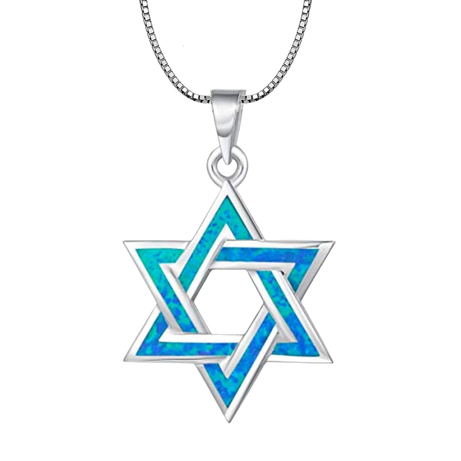 2026 Blue Hexagram Necklace Jewelry Jewelry Fine Necklace 45CM синий