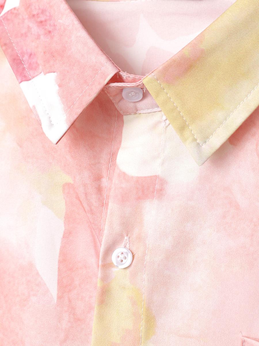 Свободная свободная рубашка с коротким рукавом и мультяшным принтом Гавайи — фото 4