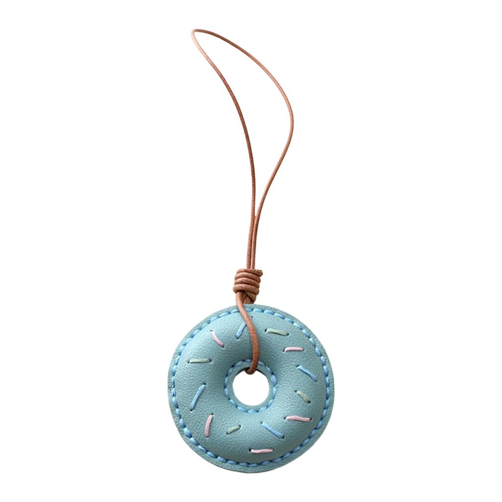 Stilvoller PU-Leder Donuts Schlüsselanhänger/Lanyard-Zubehör Cartoon Taschenanhänger Dekorativer Schlüsselring Anhänger für den täglichen Gebrauch