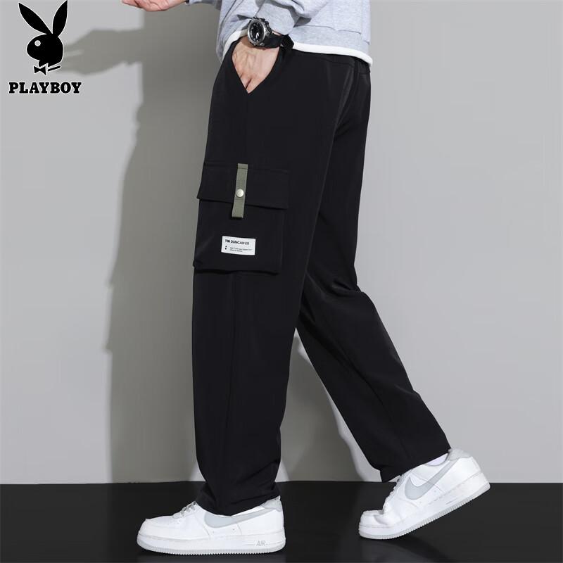 PLAYBOY Men's Loose Fit Cargo Pants