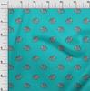 oneOone Cotton Flex Fabric Elephant Block Printed Craft Fabric BTY 40 Inch