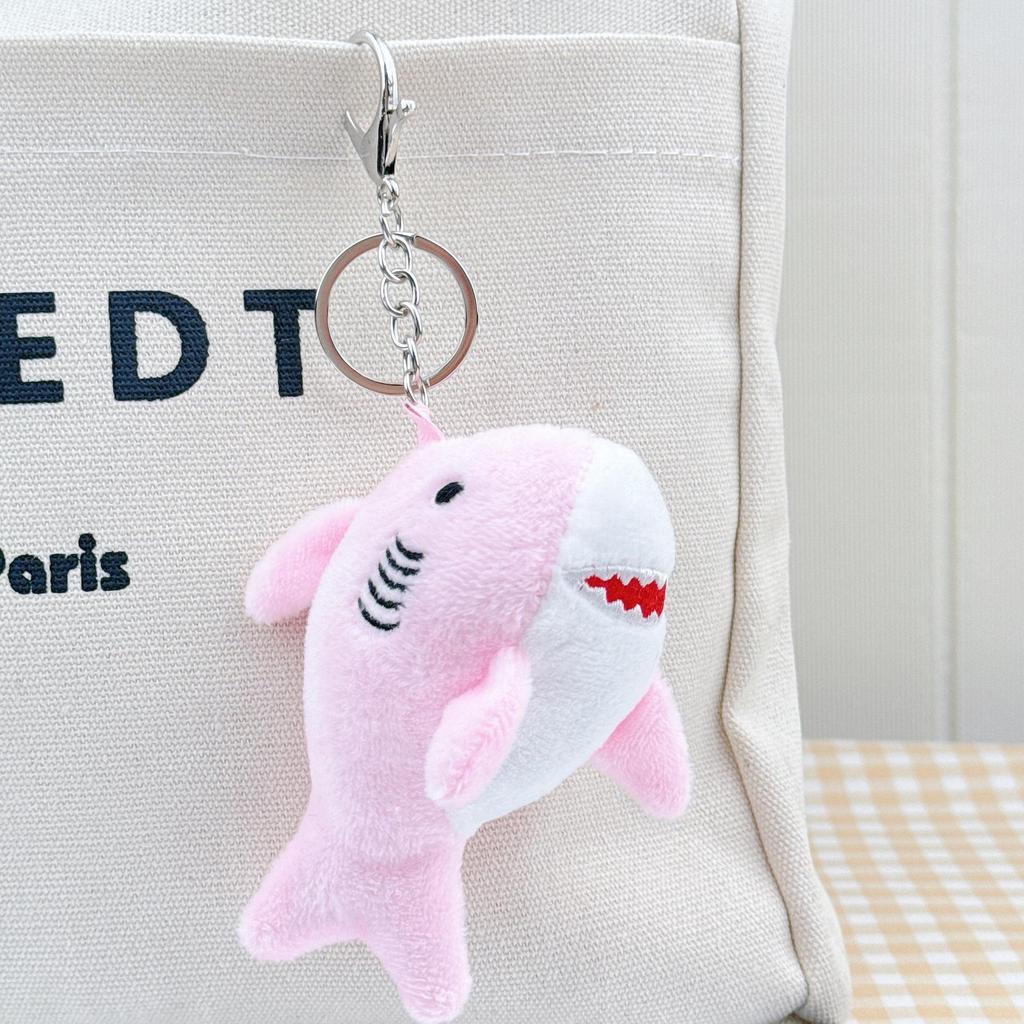 Cross-Border Plush Shark Keychain Pendant - Cute Wedding Toss Doll Bag Charm