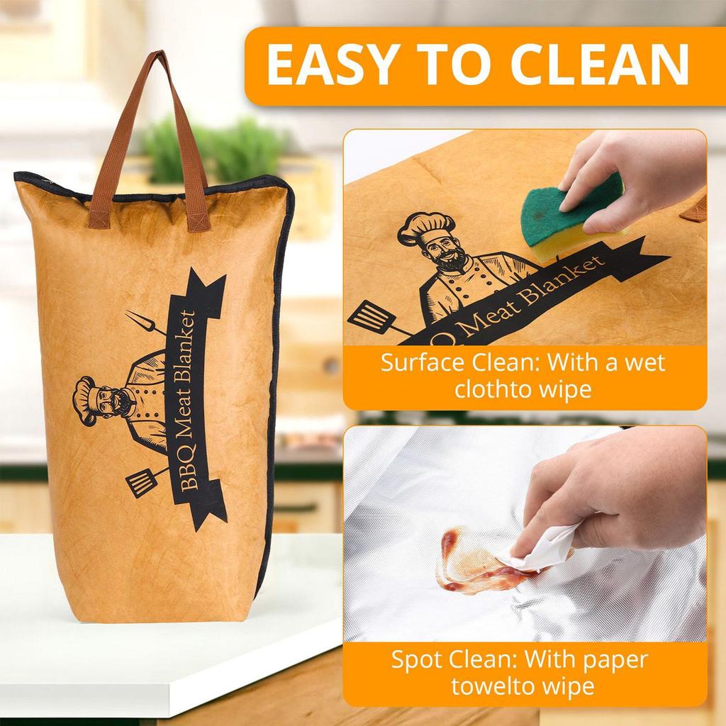 Reusable Smoker Meat Insulated Resting Bag with Wide Mouth for Brisket/Beef BBQ Blanket for Resting Meat BBQ Accessories