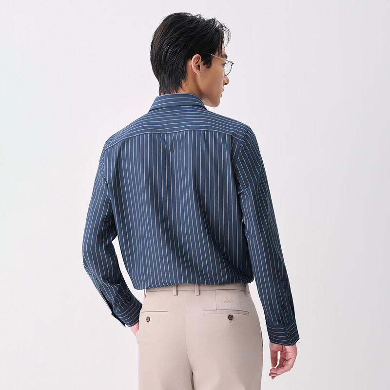 Baoxiniao Men's Striped Business Casual Long-Sleeve Shirt