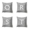 Polyester Pillowcase Home Decoration Gray Bottom Pillowcase 26 English Letter Cushion Cover
