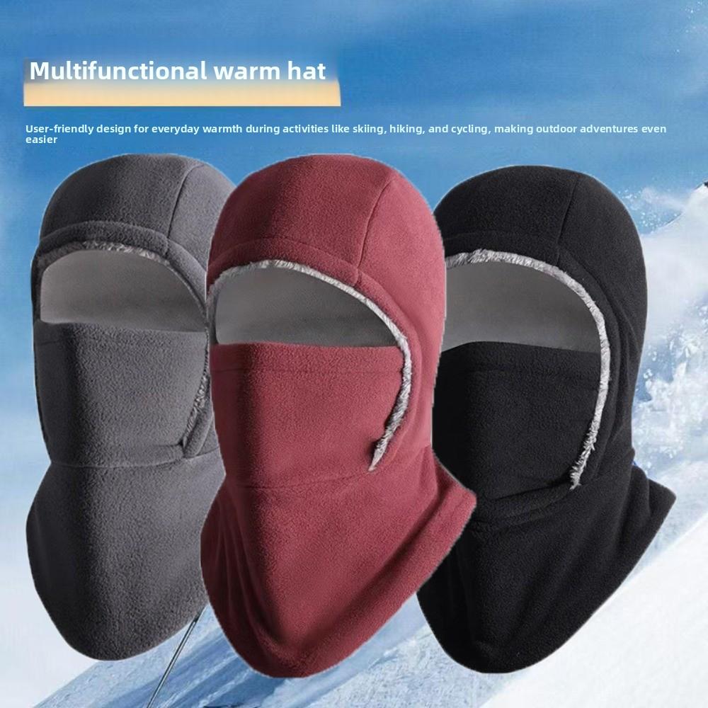 Fleece Warm Hat Mask Neck Protection Ski Windproof Cap Balaclava Cycling Cap  Winter