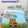 3pcs The Adventures of Tintins Design Cover Set - HD Printed Bedding with 1 Cover and 2 Pillowcases - Perfect for Home and Dorm Decor