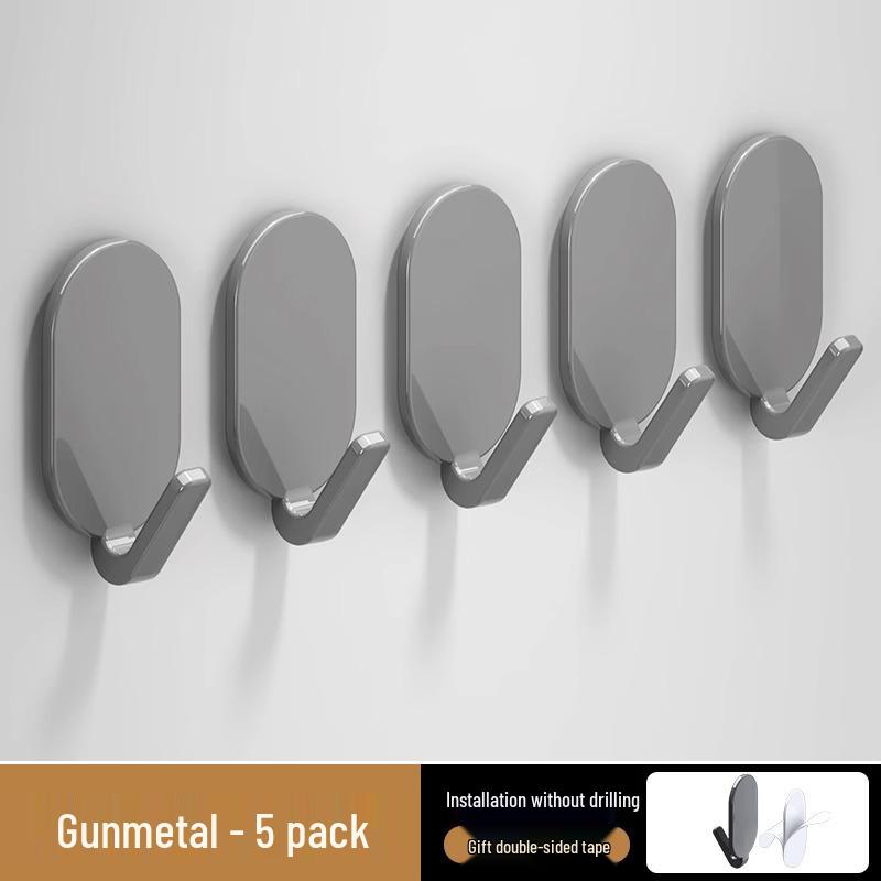 Strong Adhesive No-Punch Wall Hook Rack - High Load-Bearing, No-Trace, Behind Door or Wall Storage