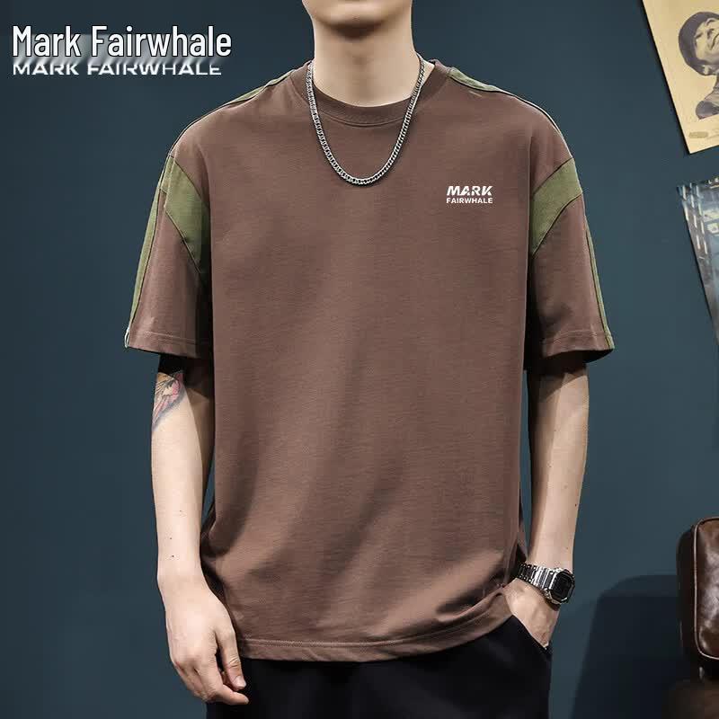 Mark Fairwhale Men s Summer Cotton Spliced T-Shirt 2XL