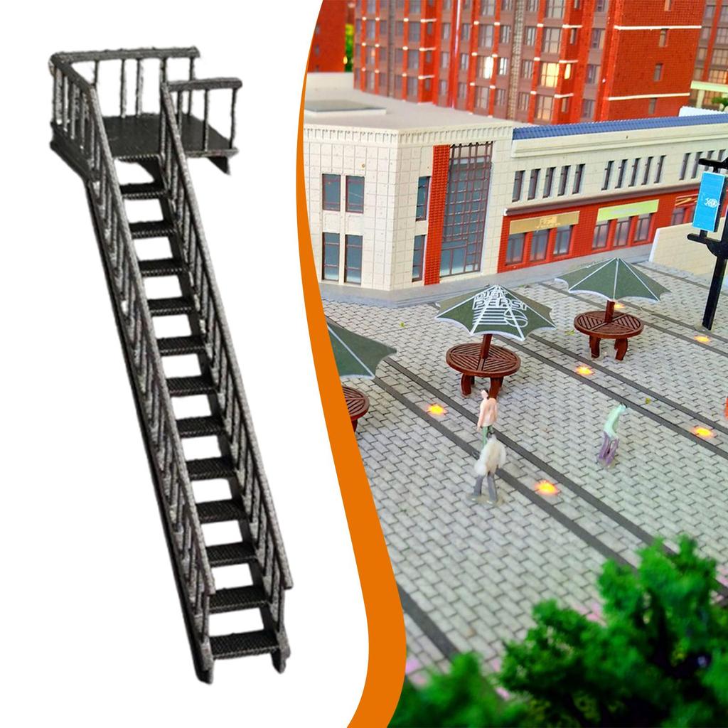 1/64 Maßstab Treppenmodell Miniaturtreppen, DIY Diorama Displayständer Dachbodenleiter für Puppenhaus