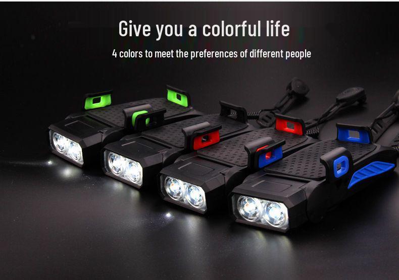 4-in-1 Bicycle Light: Headlight, Phone Holder, Horn & Power Bank for Night Riding
