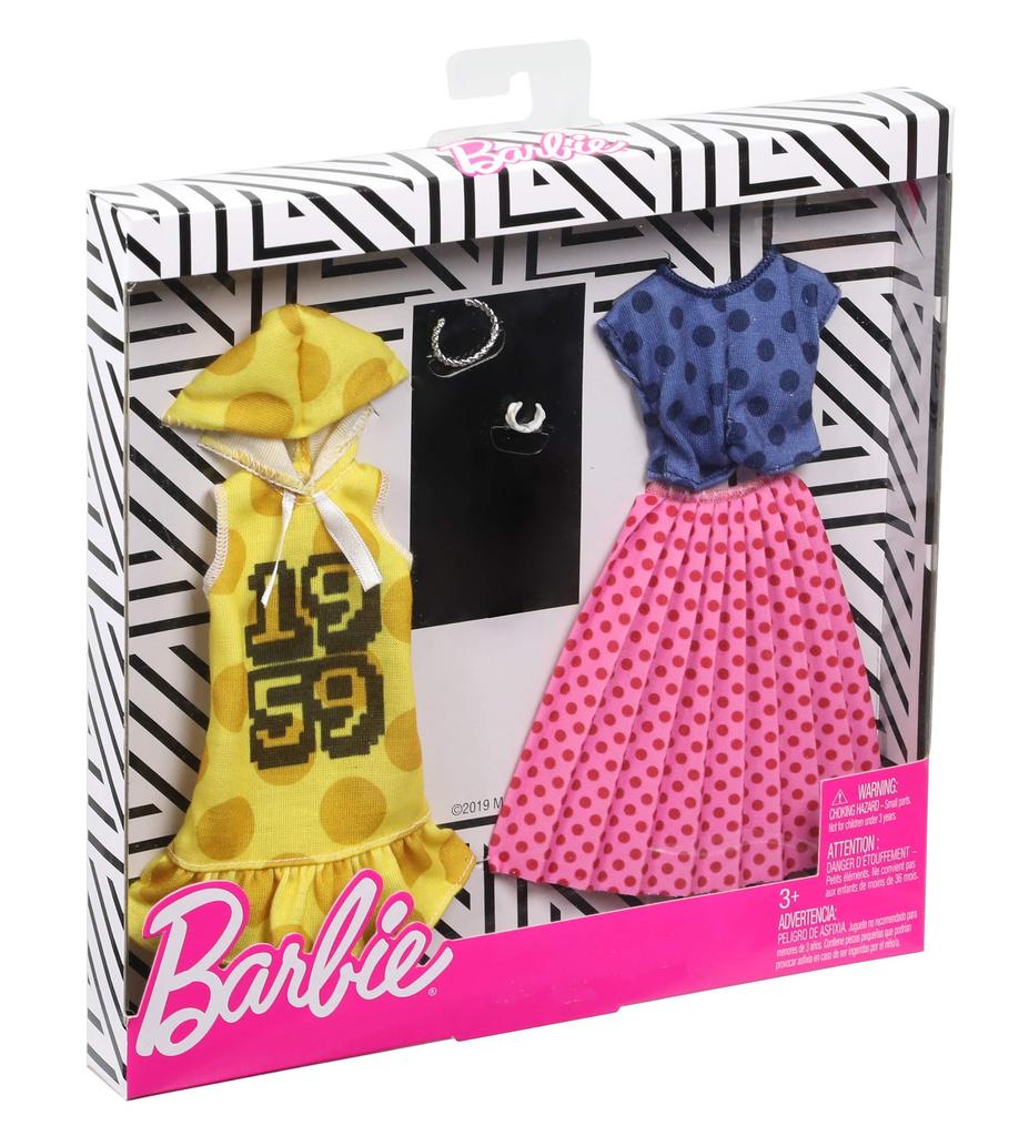 Barbie Modny Zestaw 2 szt. w Kropki [Akcesoria do Ubrań dla Lalek] [Wiek 3+] GHX60
