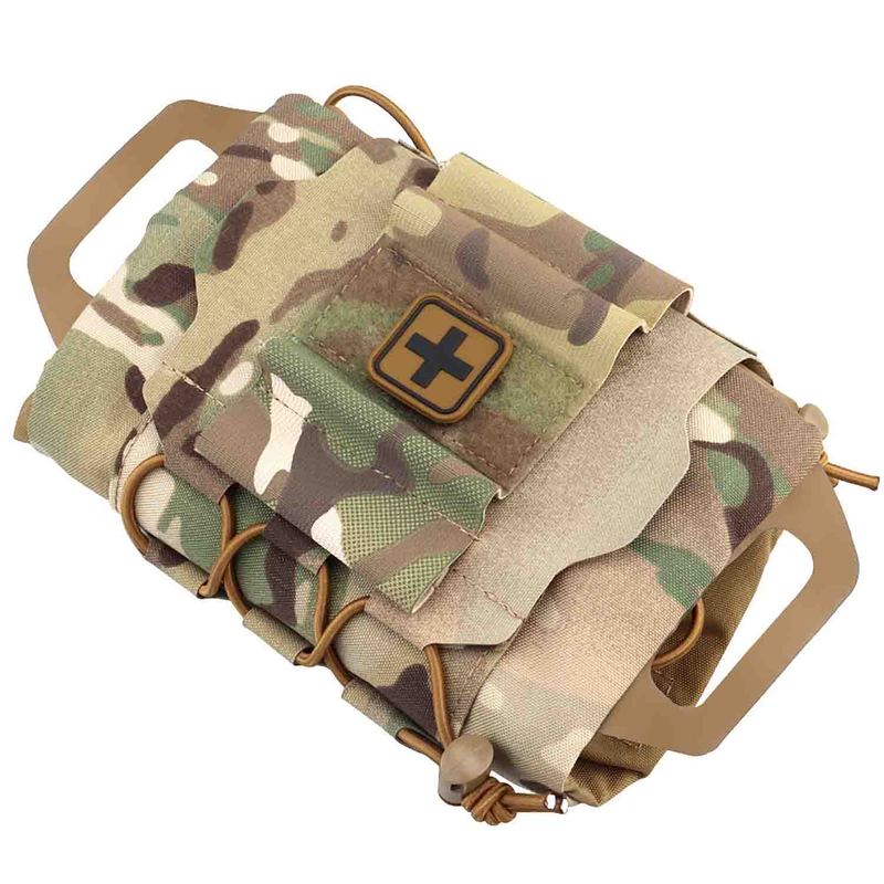 IFAK Pouch Supplies Bag Rapid Deployment First Aid Kit Molle Two-Pieces System Med Roll Carrier Attached to Belt Vest Panels