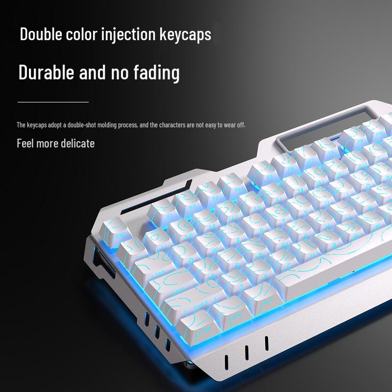 Qianxingzhe GX810 Wired Mechanical Feel Gaming Keyboard & Mouse Set for Esports & Office Use