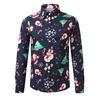 Men Casual Snowflakes Santa Candy Printed Christmas Shirt Top Blouse