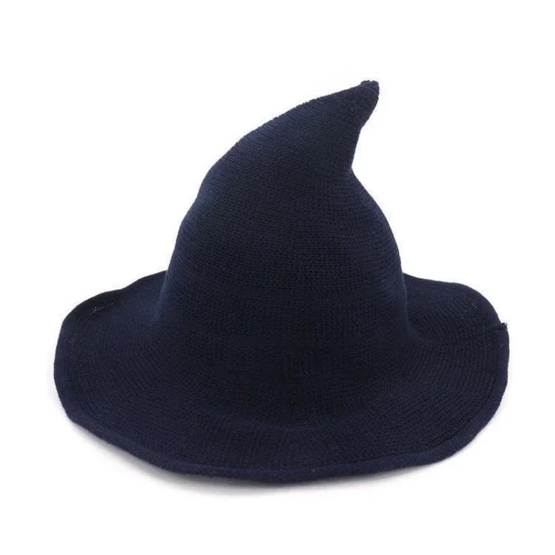 Halloween Vintage Wool Knit Hat Women's Witch Hat Dress Up Party Masquerade Hat Holiday Decoration Accessories