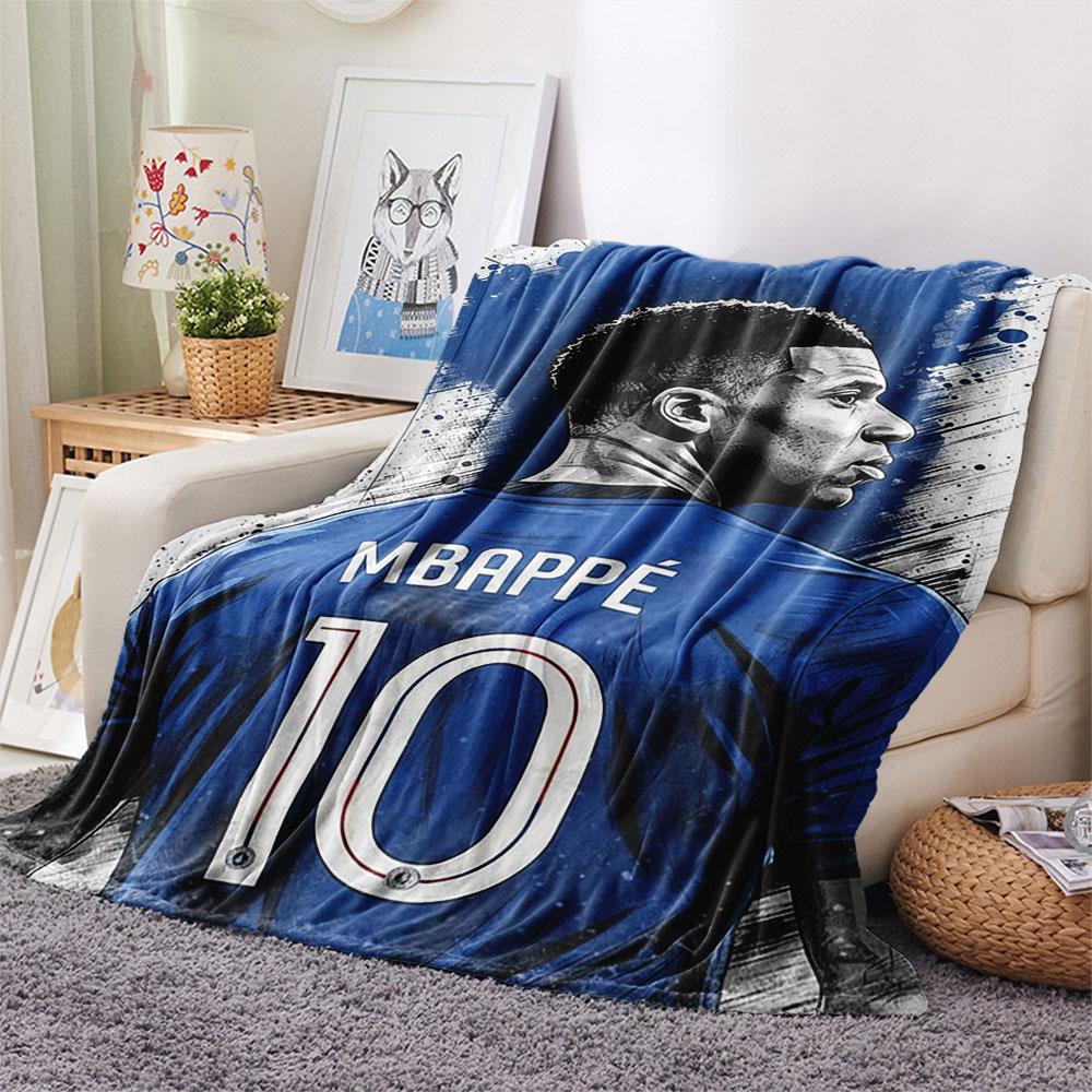 1 Stück Kylian Mbappe Muster Flanelldecke Geeignet für Alle Jahreszeiten für Heimdekoration Wärme und Komfort Geschenke Feiertagsgeschenk