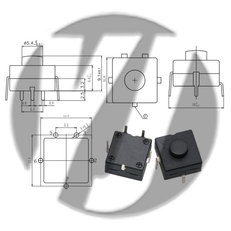 12x12 LED Flashlight Desk Lamp with Self-Locking Power Switch