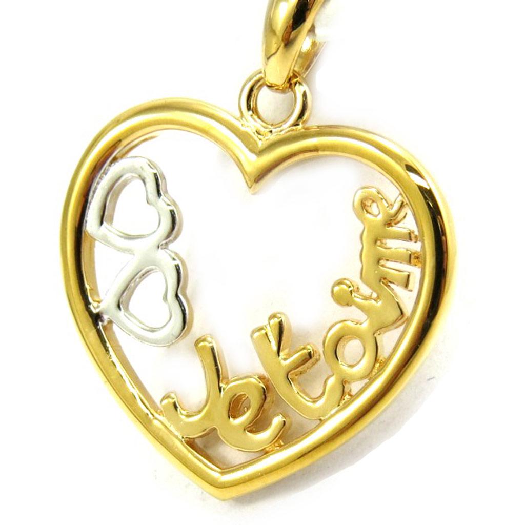 Altesse [G2371] - Two-tone Gold-plated 'Je t'Aime' Pendant