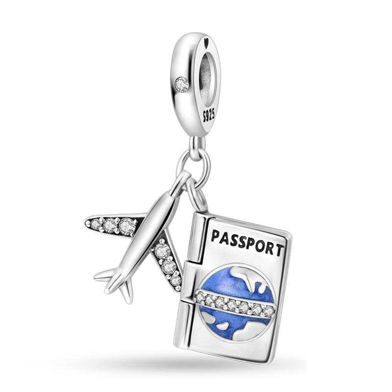 Charms Fit Pan S925 Silver American Style USA Eagle Independence Day Camera Passport Beads Original Bracelets DIY Fine Jewelry