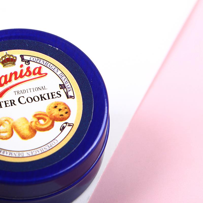 1 יחידות 1/12 בית בובות מיניאטורי קוקי דנית כחול סט קופסת פח אביזרי מטבח