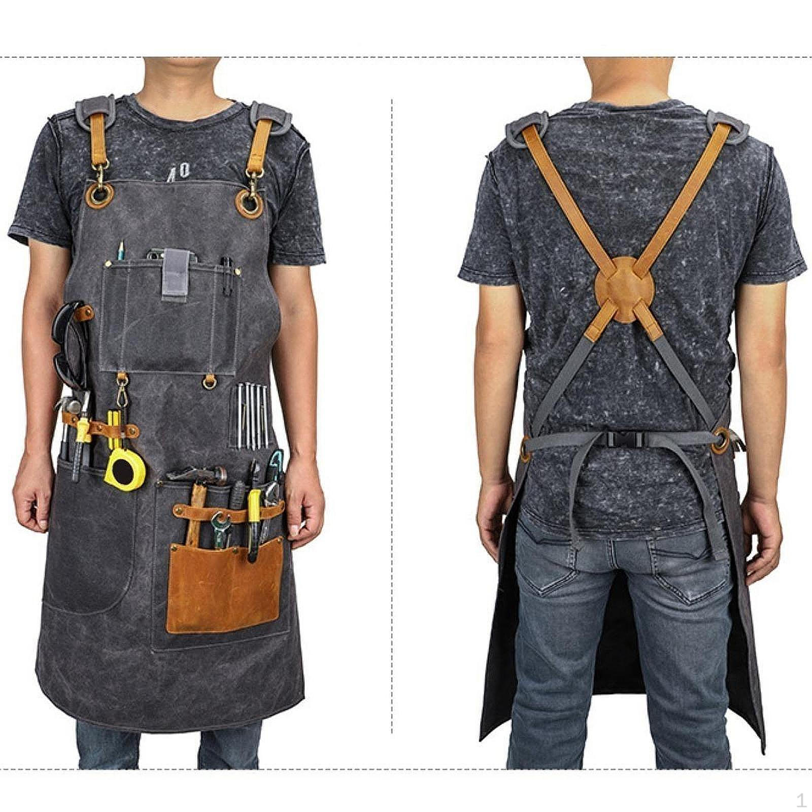 

Брезентовый фартук для садоводства с крестообразной спинкой, многоцелевой инструмент для деревообработки для садоводов серый