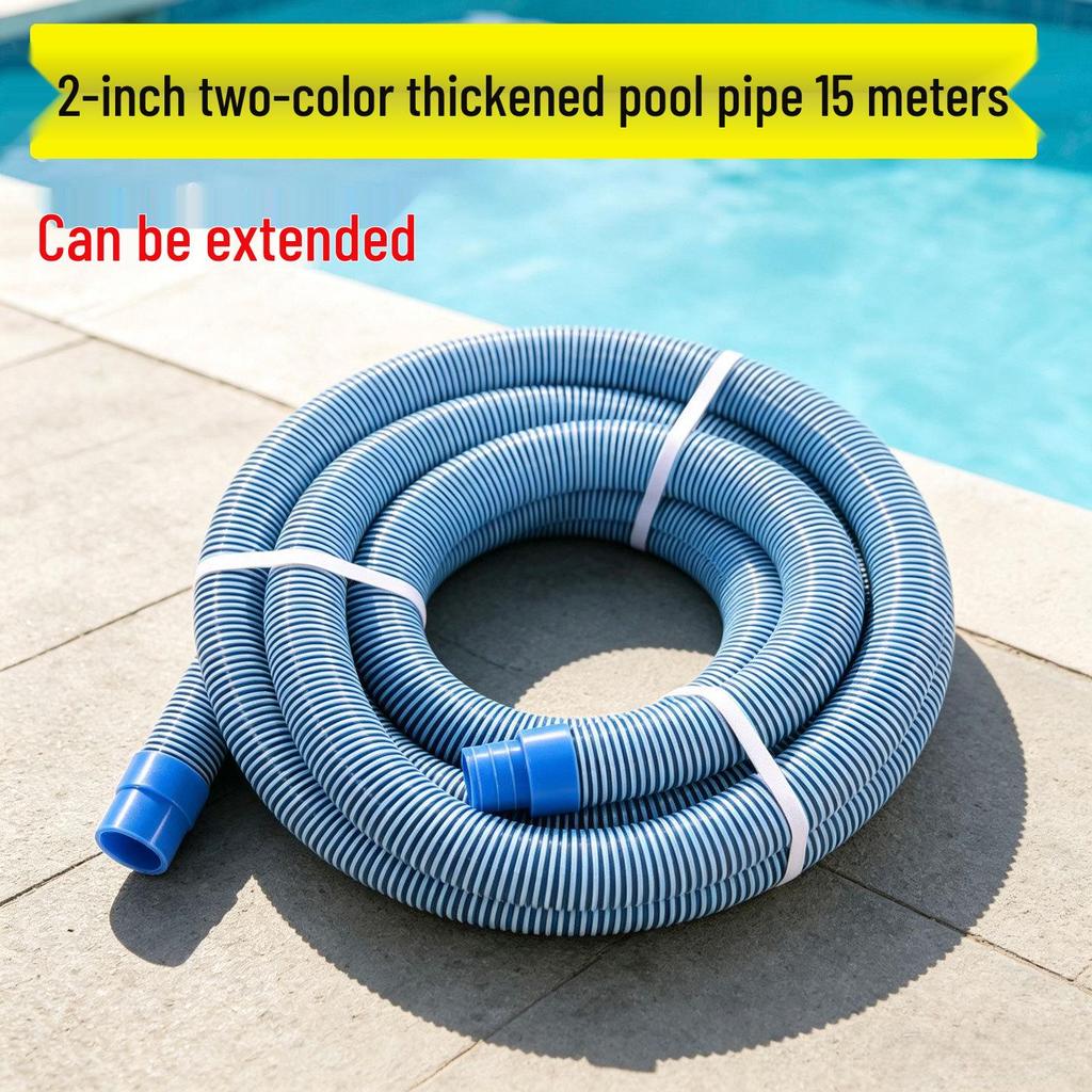 1.5" Skimmer Drain Pump Hose: Self-Floating, Soft Pool Vacuum & Cleaning Connector.