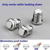10pcs 12mm 2A 36V Momentary Waterproof Stainless Steel Push Button Switch (High Head) - RIpj