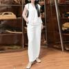 ZANZEA Women Sleeveless Blouse and Pants Casual Two Piece Suit Sets