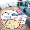 Chiikawa runder Teppich, Teppich für Wohnzimmer Schlafzimmer Sofa Spielzimmer Dekor, rutschfeste Bodenmatte