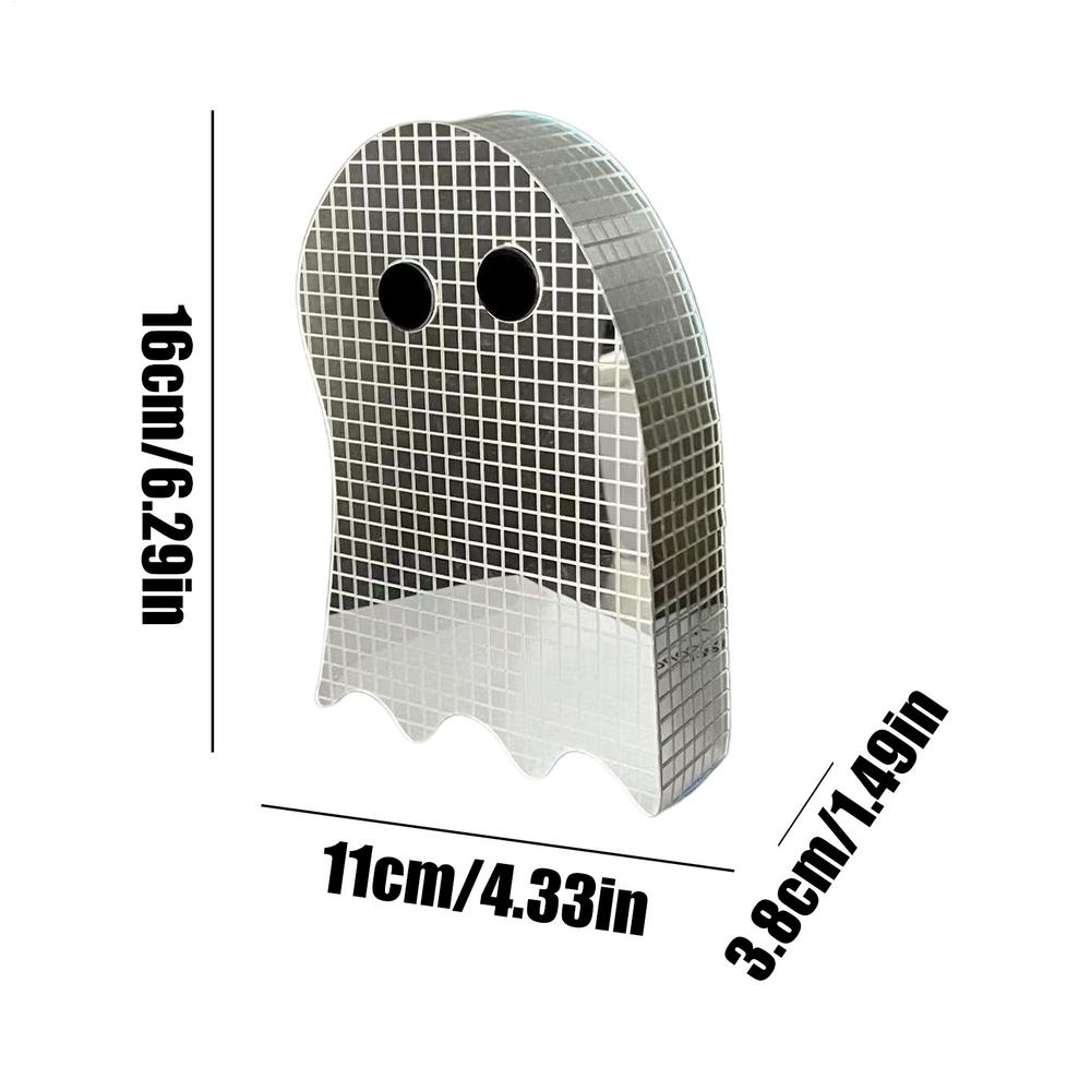 Halloween Ghost Decorations Halloween Acrylic Mirror Disco Ghost Decor Reflective Figurines For Holiday Indoor Kitchen Bar
