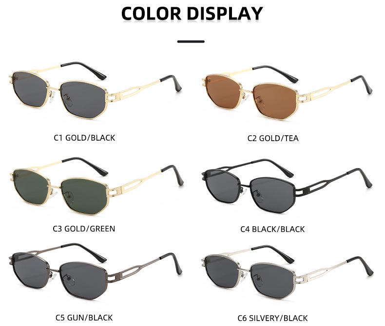 Retro Polygonal Metal Sunglasses: European & American Style, Small Frame, UV Protection, Fashion Streetwear
