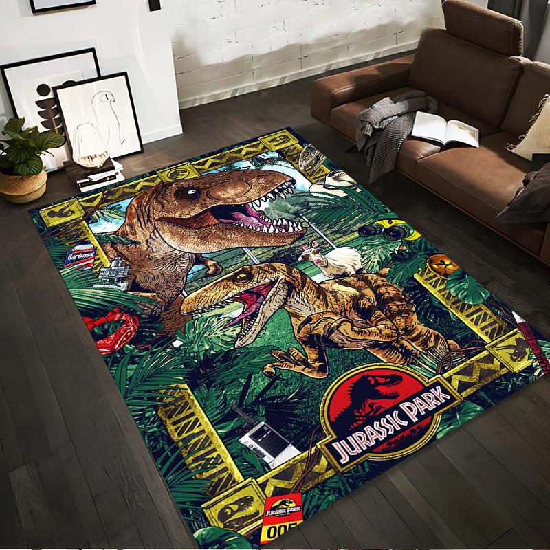 

Jurassic Park Dinosaur Print Carpet with Forest Theme for Home Décor Suitable for use as an anti-slip for living room bedroom sofas 40x60cm( 15x23in )