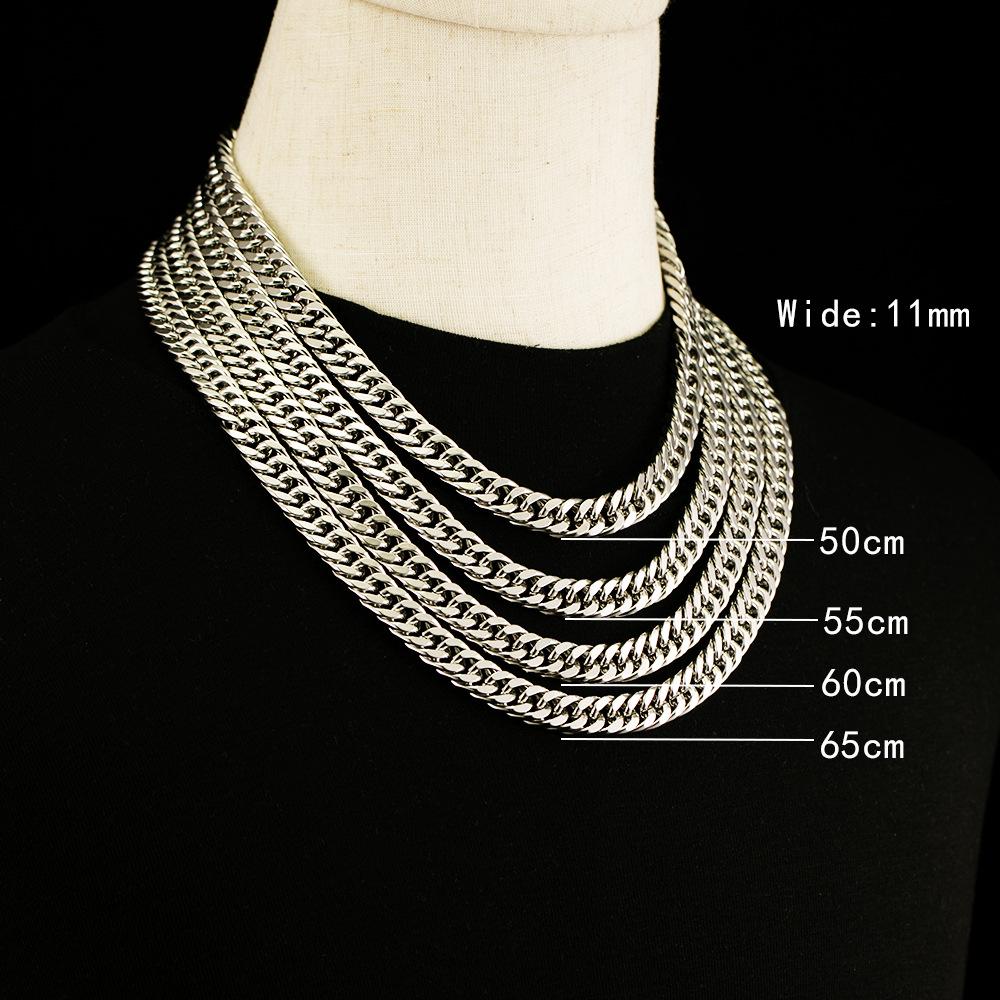 Herren Titanstahl Doppelschicht Cuban Link Kette Halskette - High-End Stil, Langlebig, Attraktives Design.