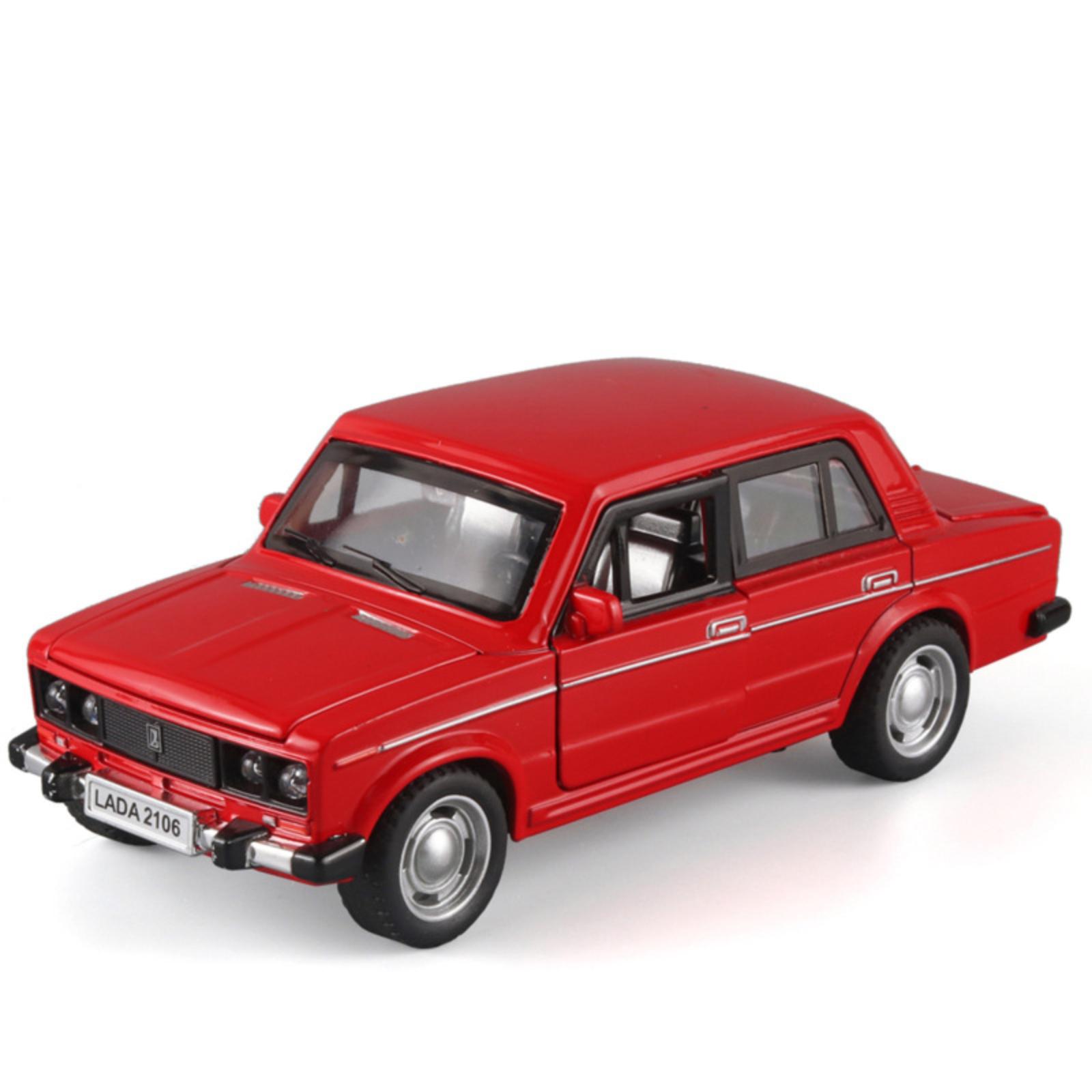 

Retro Lada Sedan Alloy Model Sound And Light Pull Back Door Opening Model Car Toy One Size