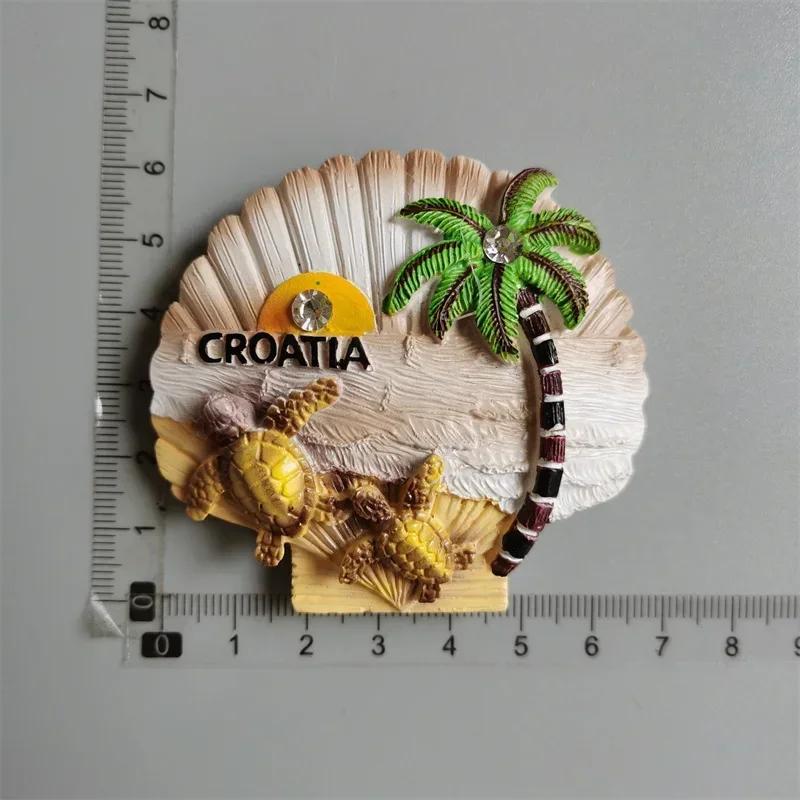 Μαγνήτης ψυγείου Croacia Τουριστικό σουβενίρ Kroatie Mediterranean Split Trogir Hvar Trogir Μαγνητικά αυτοκόλλητα ψυγείου Χάρτης της Κροατίας