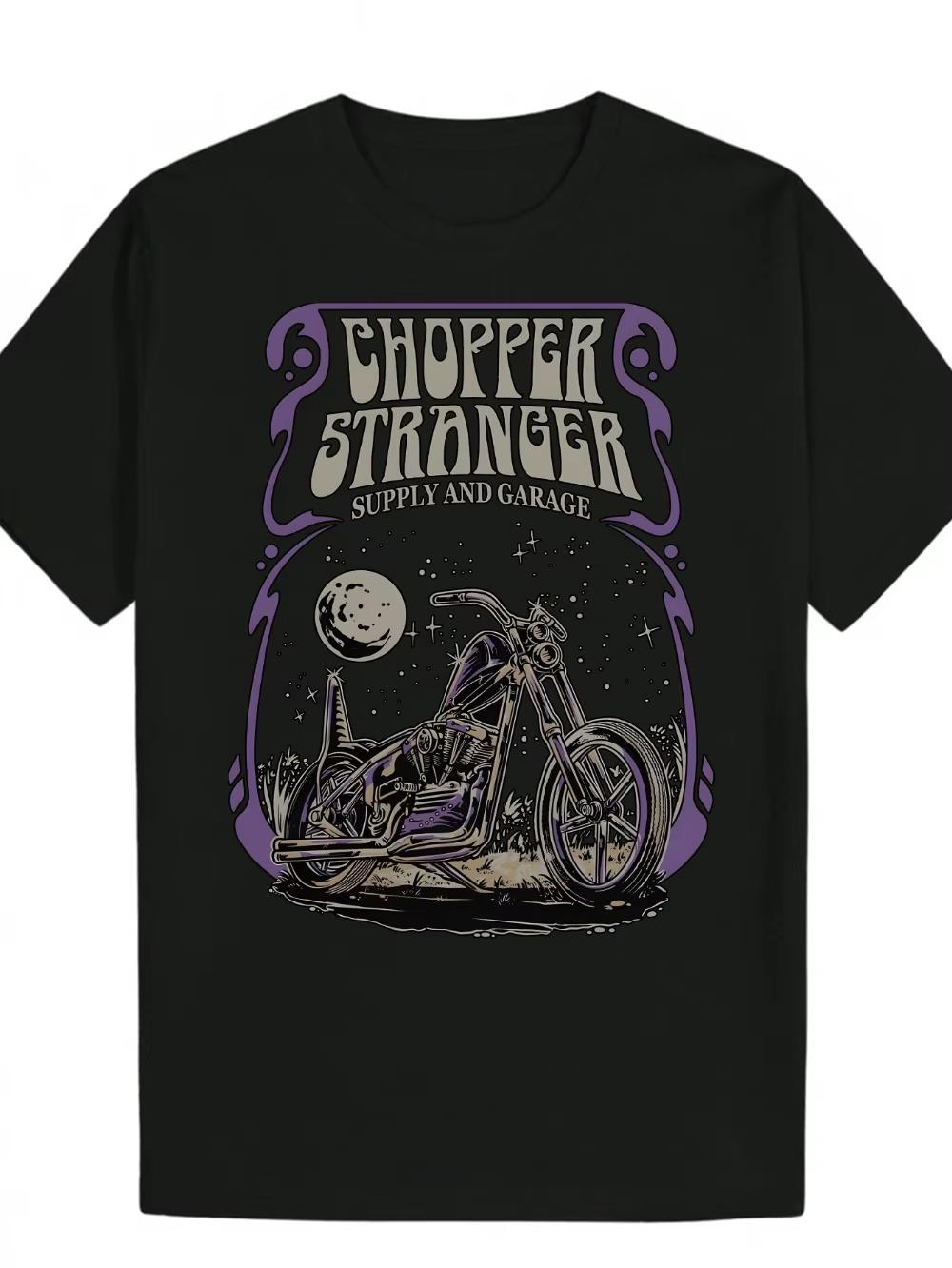 

Men s Casual Motorcycle Starry Sky Graphic T-Shirt Black Crew Neck Tee Purple White Design Summer Regular Fit Motorcycle T Shirt S разноцветный