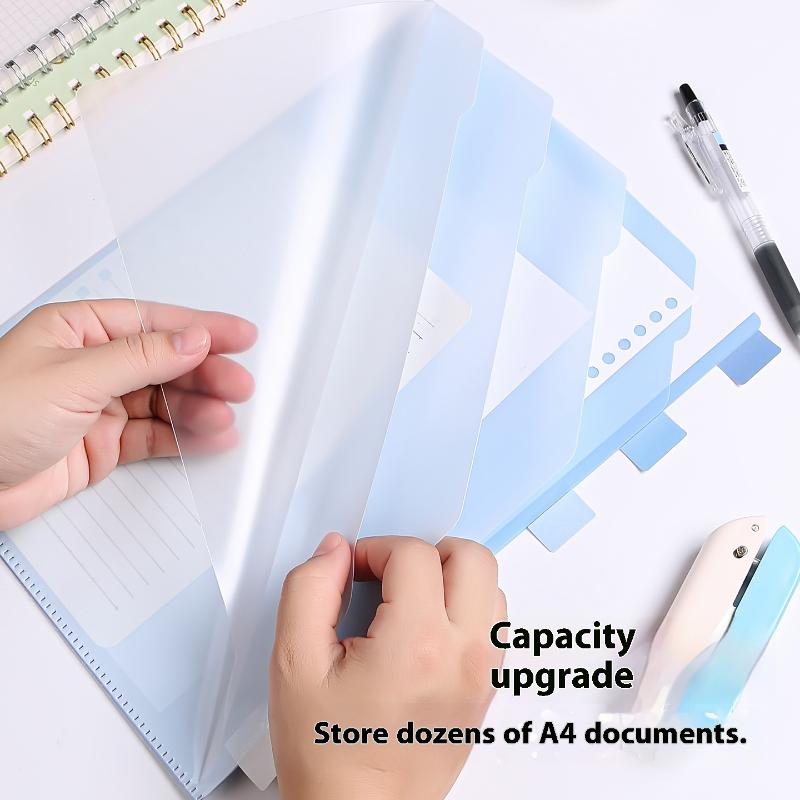 Gradient Multi-Layer Folder A4 Subject Classification Test Paper Folder Transparent L-Shaped Folder 6-Layer Classification File
