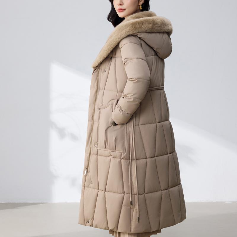 Fashion Woman Parkas Winter Long Coats Hooded Thick Warm Overcoat Women's Jackets With Belt
