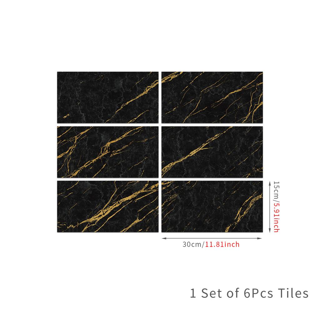 Marble Pattern Glossy Tile Wall Sticker Self-Adhesive Living Room Bathroom Renovation Wall Decoration Waterproof And Moisture-Proof Wallpaper